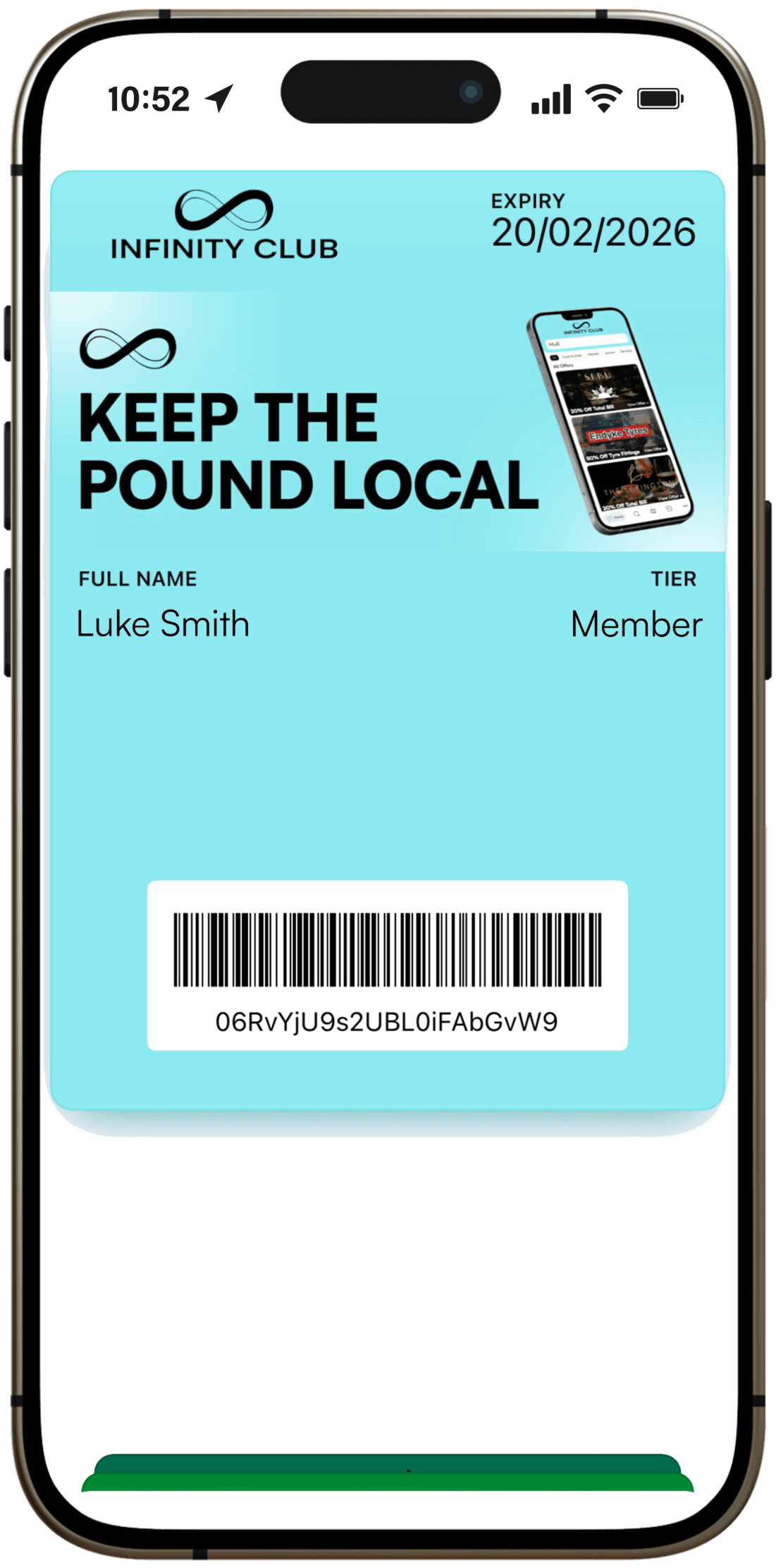 Infinity Club Keep The Pound Local membership pass